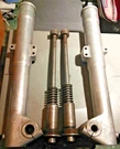 Ajs Stormer 250 370 410 Front Fork Leg Bottom Sliders Pair With Dampers 1968-72. Fixed Price $170.00.