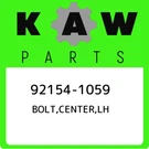 92154-1059 Kawasaki Bolt,center,lh 921541059, New Genuine Oem Part. Fixed Price $38.17.