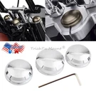 Chrome Upper Front Fork Stem Nut Covers Cap Bolt Harley Softail Sportster. Fixed Price $21.00.