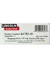 Lincoln Electric K1782-10 PTA-17F Flex Head Pro-torch Tig 25FT 1PC. Fixed Price $259.99.
