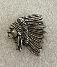 Indian Chief Pewter Silver Color Metal Marked 722 Lapel Pin(c). Fixed Price $5.99.