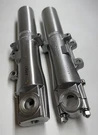 Pair Harley Davidson Oem Take-off Lower Fork Sliders R46497-02A, L46495-02A. Fixed Price $125.00.