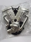 Gilroy Indian Motorcycle Powerplus 100 Engine Lapel Vest Pin Silver Black. Fixed Price $8.49.