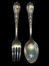 Gorham 1894 Sterling Silver Gemini May Child's Fork & Spoon Zodiac 2 Piece Set. Fixed Price $229.00.