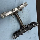 1986 Yamaha Front Fork Suspension Triple Clamps Good. Fixed Price $85.00.