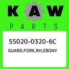 55020-0320-6C Kawasaki Guard,fork,rh,ebony 5502003206C, New Genuine Oem Part. Fixed Price $44.35.