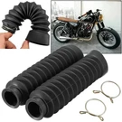 2X Universal Motorcycle Front Rubber Fork Boots Shock Absorber Dust Cover Black. Fixed Price $12.99.