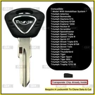 Transponder Key Suit For Triumph Daytona Triple Tiger Other Model 2014 Onward. Fixed Price $35.70.